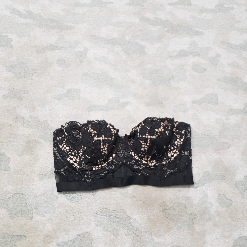 Victoria's Secret Bra Womens 32C Black‎ Strapless Very Sexy